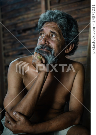 Portrait of a Senior man worker,he stress Portrait of a Senior man worker,he stress 24875231