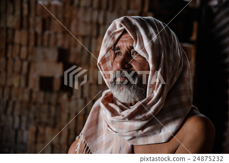 Portrait of a Senior man worker,he stress Portrait of a Senior man worker,he stress 24875232