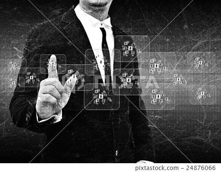 businessman hand pushing button businessman hand pushing button 24876066