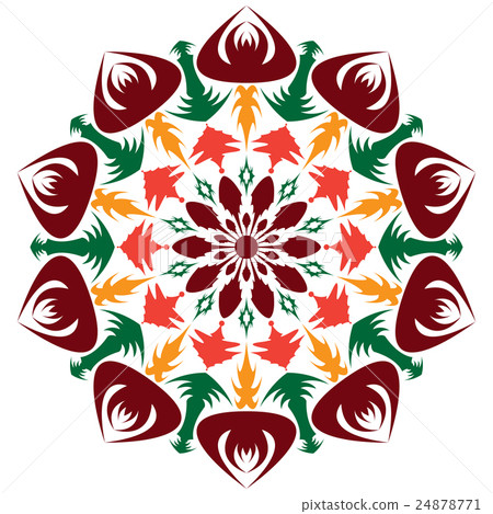 Abstract flower isolated ornamental round pattern. 24878771