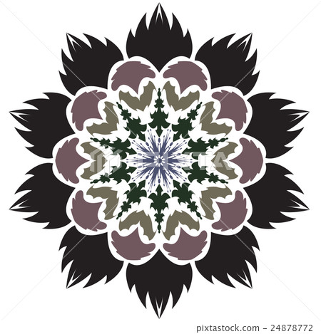 Abstract flower isolated ornamental round pattern. 24878772