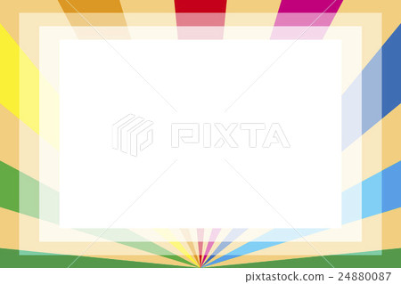 Background material Wallpaper, photo frame, photo frame, rainbow color, rainbow color, copy space, colorful, fun, name tag 24880087
