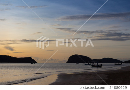 morning clearly sunset and sea splash wave surface 24880629