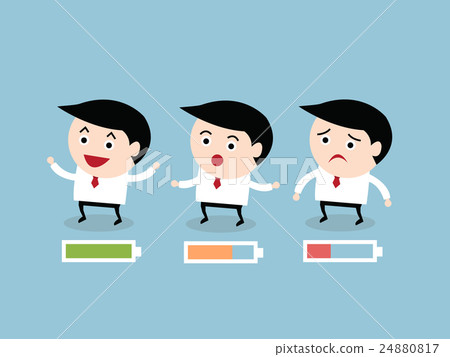 Businessman with battery, vector, eps10 24880817