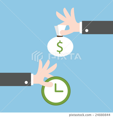 Swap money for time. flat design Swap money for time. flat design 24880844