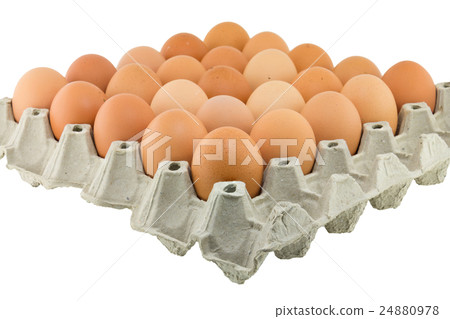 Eggs in a carton isolated on a white background 24880978
