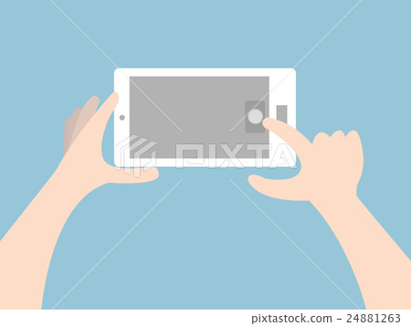 Taking a self with smart phone, Flat design Taking a self with smart phone, Flat design 24881263