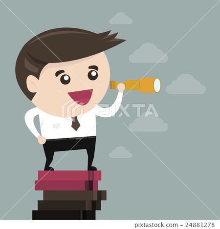 Businessman looking to the view with telescope 24881278