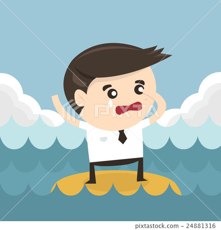 Businessman on the small island 24881316