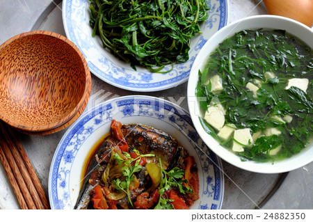 Vietnamese food, family meal, Dinner time Vietnamese food, family meal, Dinner time 24882350