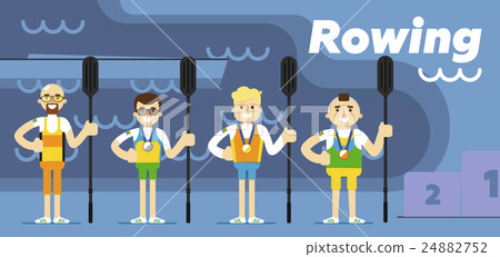Rowing team costs about podium with medals Rowing team costs about podium with medals 24882752