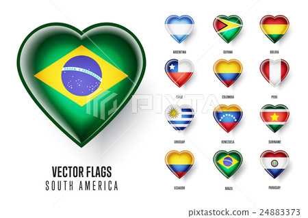 Raster flags of the countries South America. Raster flags of the countries South America. 24883373
