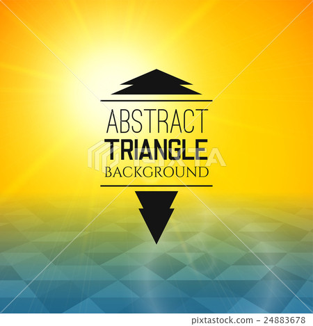 Abstract yellow sunset with blue triangle field Abstract yellow sunset with blue triangle field 24883678