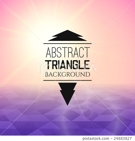 Abstract pink sunset with purple triangle field 24883827