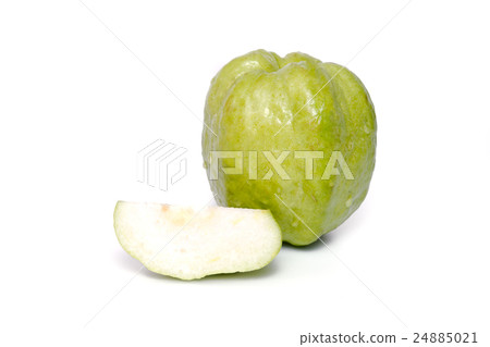 Guava fruit and a section isolated on white 24885021
