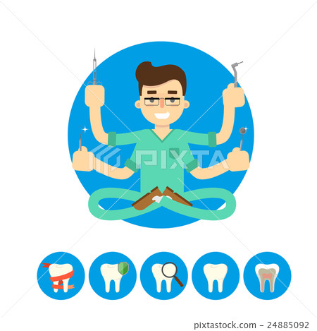 Dentist with tooth, raster illustration Dentist with tooth, raster illustration 24885092