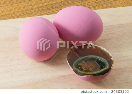 Pink Century Eggs on A Wooden Board Pink Century Eggs on A Wooden Board 24885303