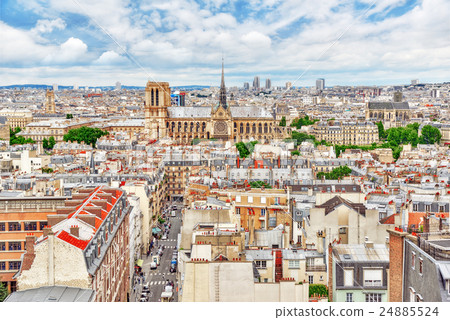 Beautiful panoramic view of Paris 24885524