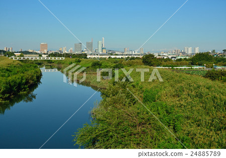 Meanuma paddy: Shiba River and Saitama Shintoshin Central Miura 24885789