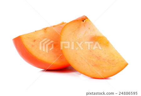 Slice of persimmon isolated on white background 24886595
