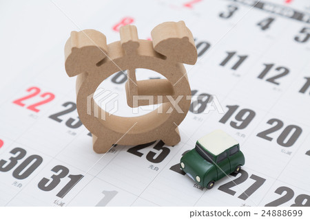 Calendar and car and clock 24888699