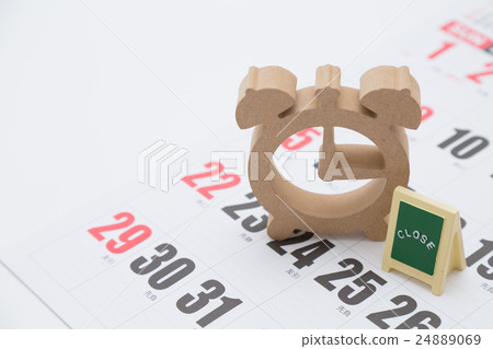 Calendar and clock and sign 24889069