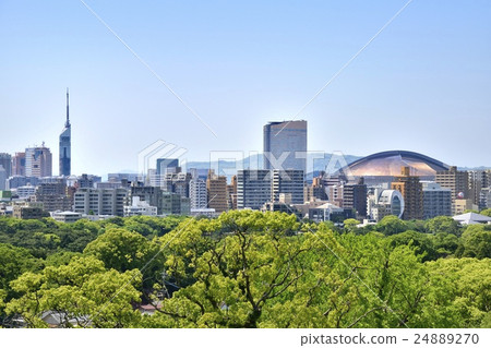Fukuoka castle from Tenson ruins Fukuoka city view Fukuoka castle from Tenson ruins Fukuoka city view 24889270