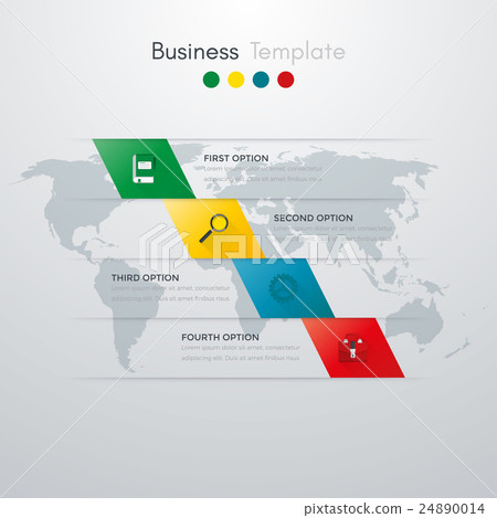 Vector illustration of four square infographics 24890014