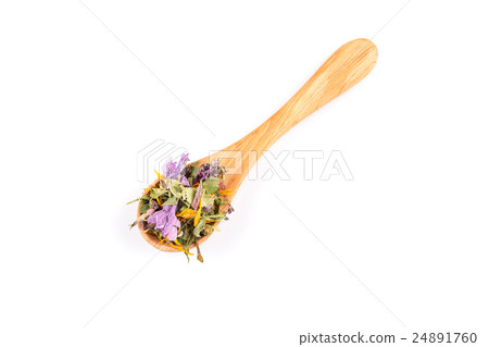 Dried herbal tea leaves Dried herbal tea leaves 24891760
