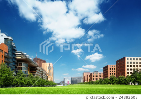 modern apartment building in park, Berlin, Germany 24892605