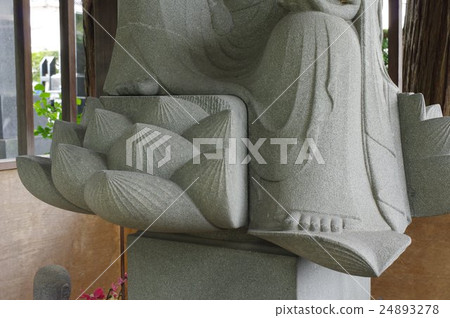 信州的文化資產傑作守谷貞治的石佛或羅做火山地藏菩薩（Minowa-cho Hokkeji Temple）蓮花的名字和側身 24893278