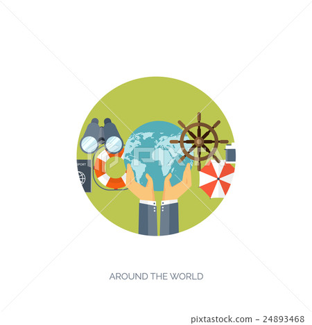 Flat travel background. Summer holidays, vacation 24893468