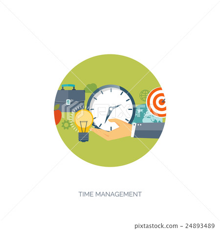 Vector illustration. Clock flat icon. World time Vector illustration. Clock flat icon. World time 24893489
