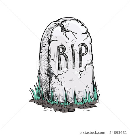 RIP tomb grave stone sketch icon - Stock Illustration [24893681] - PIXTA