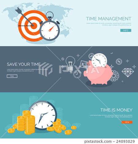 Vector illustration. Clock flat icon. World time - Stock Illustration ...