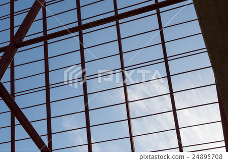 Structural steel beam on roof of building Structural steel beam on roof of building 24895708