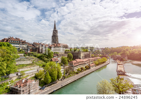 Bern city along Aare river in Bern, Switzerland Bern city along Aare river in Bern, Switzerland 24896245