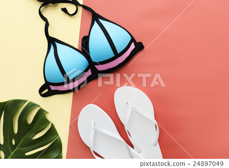 Summer Mockup Copyspace Bikini Sandals Concept 24897049