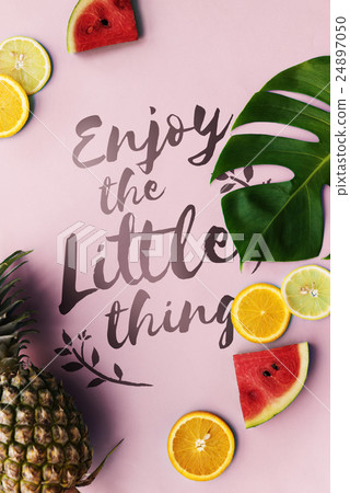 Summer Pineapple Oranges Watermelon Concept 24897050