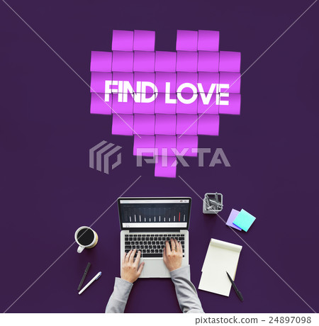 Find Love Heart Technology Graphic Concept Find Love Heart Technology Graphic Concept 24897098