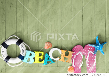 Beach Objects Empty Space Concept Beach Objects Empty Space Concept 24897199