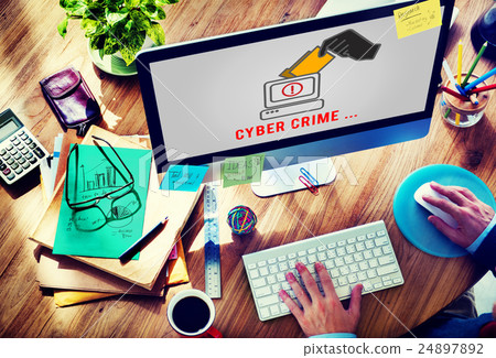 Cyber Attack Crime Fraud Phishing Hacker Security System Concept 24897892