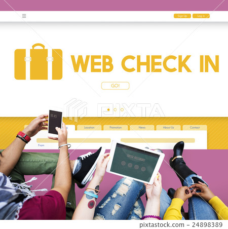 Web Check In Flight Traveling Concept Web Check In Flight Traveling Concept 24898389