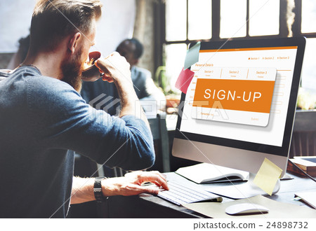 Online Application Registration Form Graphics Concept 24898732