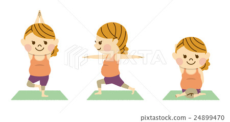 Female pregnant women who do yoga 24899470
