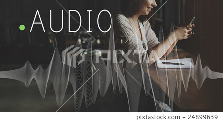 Audio Listening Noise Sound Wave Technology Concept Audio Listening Noise Sound Wave Technology Concept 24899639
