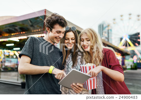 Friends Fun Happiness Amusement Park Festival Concept Friends Fun Happiness Amusement Park Festival Concept 24900483