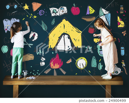 Summer Camp Learning Exploration Outdoors Concept Summer Camp Learning Exploration Outdoors Concept 24900499