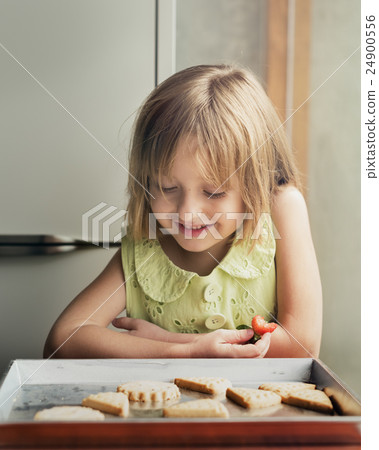 Flour Dessert Cookie Dough Cake Bakery Girl Concept Flour Dessert Cookie Dough Cake Bakery Girl Concept 24900556