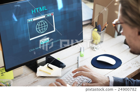 Internet HTML Homepage Browser Big Data Concept 24900782
